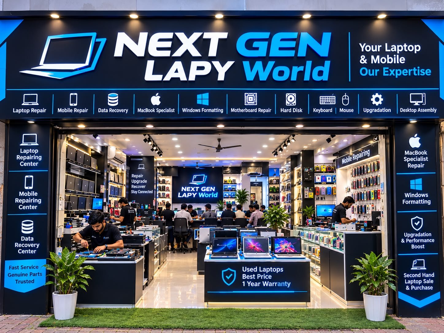NEXTGEN LAPY WORLD shop front near Blue Dart, Raja House, Nehru Place